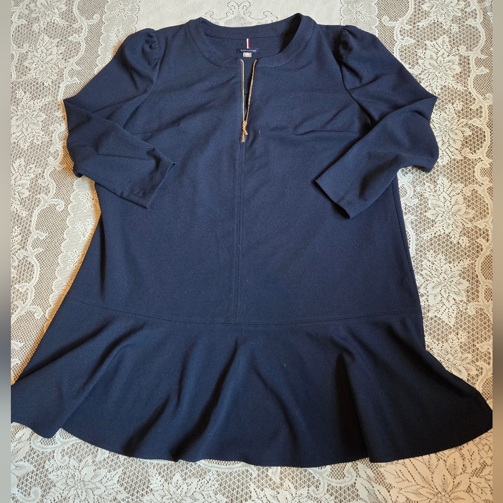 Tommy Hilfiger Navy Midi Dress Sz 16 Blue
